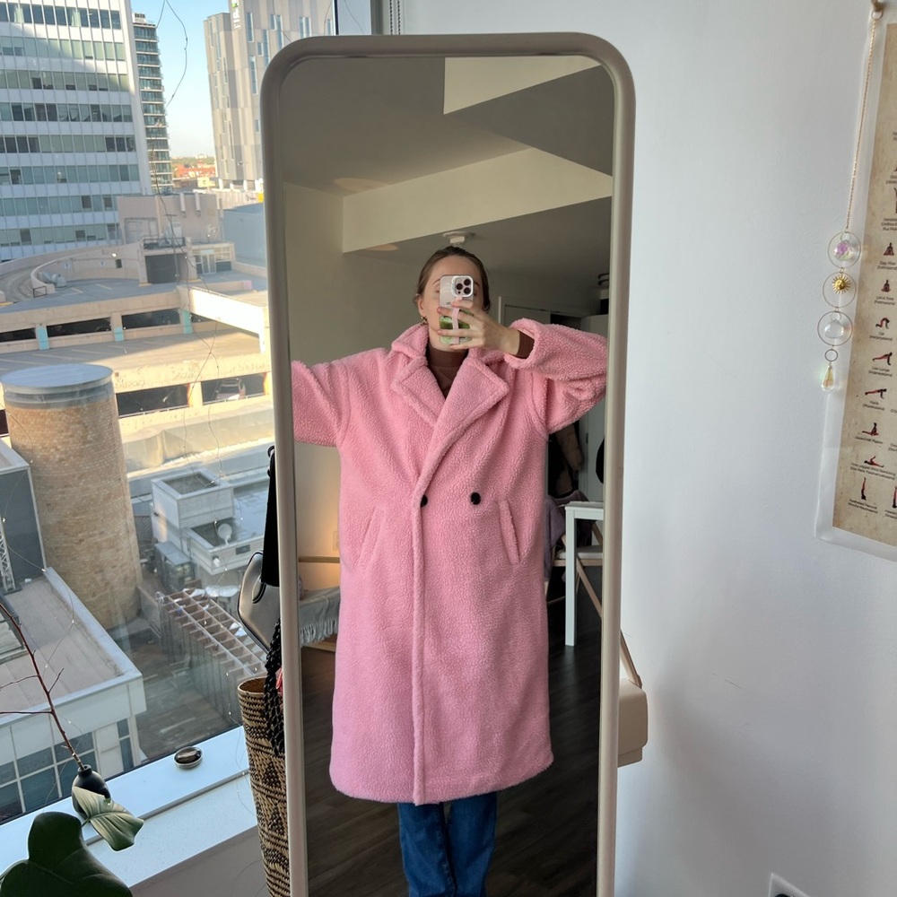 Pink Women's Teddy Coat - Picture 5 of 10